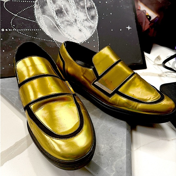 Jimmy Choo men’s chrome gold loafers size 43 - Picture 3 of 11